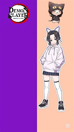 Demon slayer x Cat-ear hoodie outfit #demonslayer #animeedit #shorts