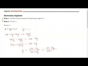 ex9 S7 dérivation implicite