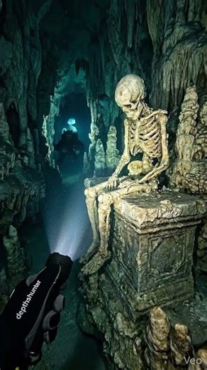 The Mayan Kings never left their masks... 🎭💀 #CenoteMystery