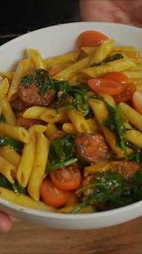 Chorizo Pasta #pasta #chorizo #easyrecipe #quickrecipe #spinach