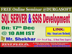 SQL SERVER & SSIS Development (FREE Seminar) Online Training @ DURGASOFT