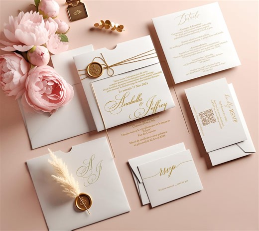 Acrylic Wedding Invitations Suite, Wedding Invites, Clear Invitation, RSVP Card - Etsy