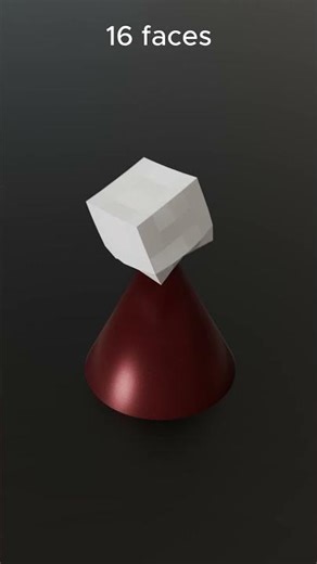 1 FACE vs 4096 FACES: Cube on Cone Simulation #fyp #3d #funny #cube #simulation #animation #blender