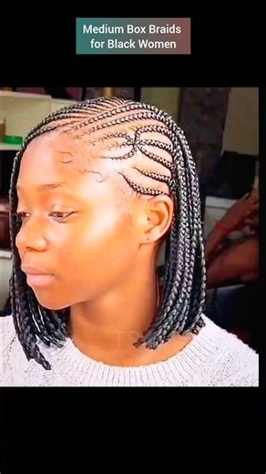 medium box braids for black women #shorts #braids #hairstyles #boxbraids