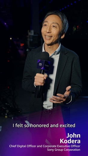 Following the #AWSreInvent opening keynote, Sony's Chief Digital Officer John Kodera shared how Kando means deepening connections with both data & customer experiences. By leveraging AI, we can focus on creating new value, experiences, and deliver better, greater Kando. | AWS Events