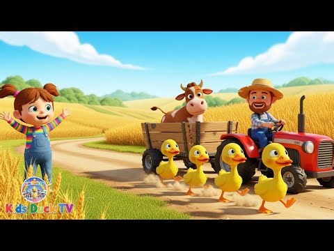Five Little Ducks & Farm Work 🚜🐄 | Fun Counting & Milking Song for Kids
