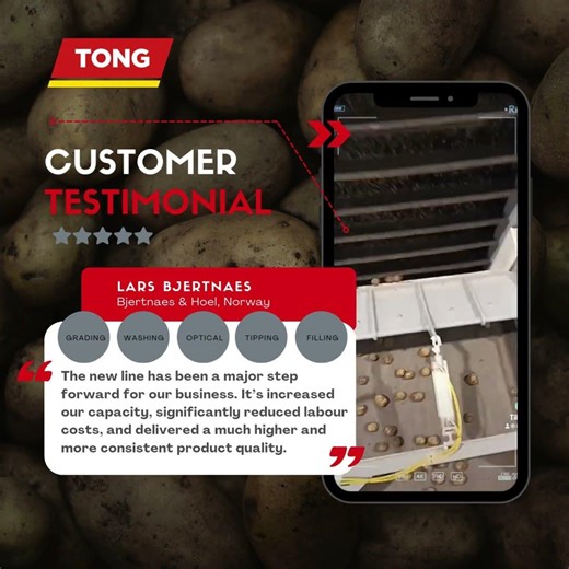 Optical Potato Sorting & Grading line featuring TOMRA 3A optical sorter | Tong Customer Testimonial