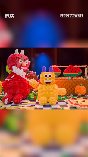 these LEGO monsters are literally me chowing down on halloween candy! 🤣👹🍬🎃 watch #LEGOMastersFOX any time on Hulu! ✨ | LEGO Masters