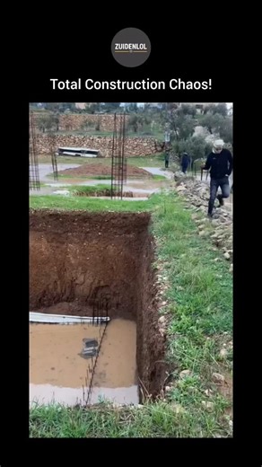 Zuiden | This intense footage shows a massive ground collapse at a construction site following heavy rainfall. The video starts with a deep... | Instagram