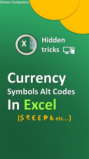 Vision Computers on Instagram: "Get all the alt codes for country currencies! 💸📊 From Indian Rupee to US Dollar, Euro, and more! 📈💰 Check out the list and save for later! #altcodes #currency #excel #shortcut #exceltips #exceltricks #excelformula #exceltutorials #spreadsheets #excelhacks #excelforbeginners"
