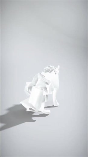 Stylized Wolf Creature with Dynamic Pose - AI Rigged 3D Character