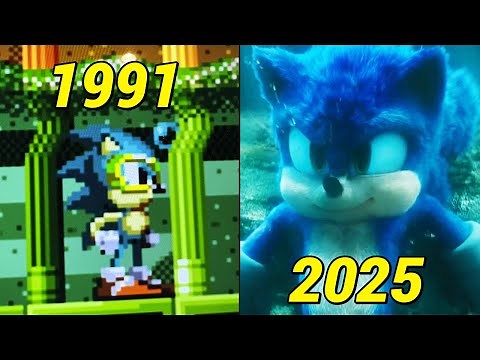 Evolution of Sonic's underwater breathing animation (1991-2025)
