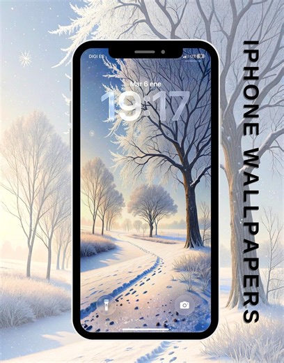 Winter Phone Background, January Wallpaper, New Year Phone, Aesthetic Snow Landscape Backgrounds. - Etsy