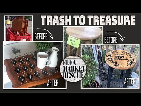 TRASH TO TREASURE TV TRAY MAKEOVER-DIY HOME DECOR ON A BUDGET-UPCYCLED PAINTED FURNITURE