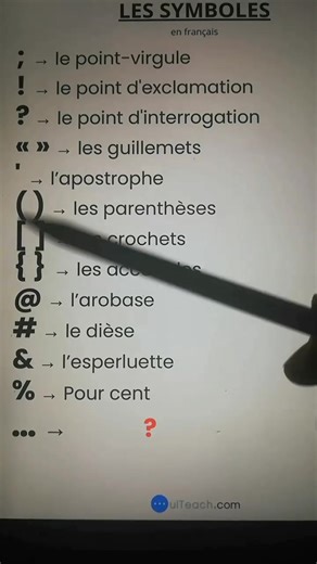 Some symbols to know in French 🇨🇵 #frenchteacher #frenchlesson #apprendrelefrançais #frenchgrammar | OuiTeach & French Becomes Easy