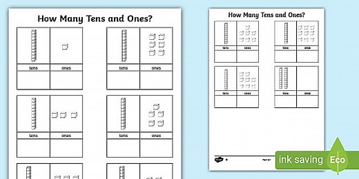 Tens and Ones to 20 Activity Sheet