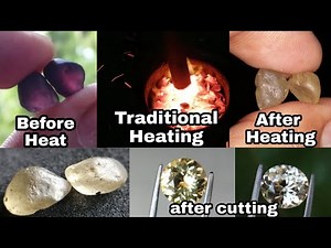 Part (ii) Zircon heat treatment (traditional low temperature) and after cutting - Blow pipe method