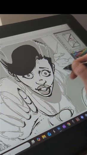 Getting some digital inking done! #comicbookslabs #comics #horrorcomics