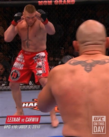 Two GIANTS 😱 #OnThisDay in 2010: Brock Lesnar did THIS to Shane Carwin 🏆 | UFC