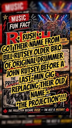 ‼️Rush‼️got it’s name from Bill, older bro of then drummer John Rutsey, just before a gig‼️#facts