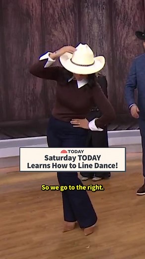 Our Saturday TODAY team, Peter Alexander, Laura Jarrett, Joe Fryer and Angie Lassman, learn how to line dance! 🤠👢✨
