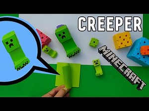 Minecraft Creeper made of paper, Creeper Origmi