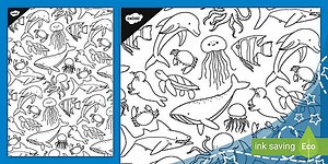 Under the Sea Pattern Doodle Colouring Sheet