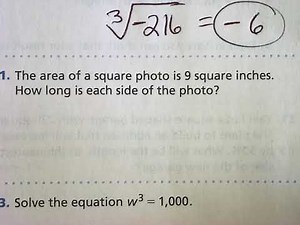 Lesson 1.5 Solve Equations with Square Roots and Cube Roots