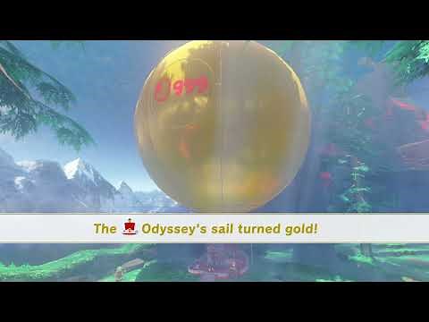 The Odyssey's Sail turns Gold + 999 Moons: Super Mario Odyssey