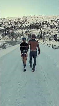 Heavily bound submissive led over the dam wall / schwer gefesseltes Subbi über die Staumauer geführt