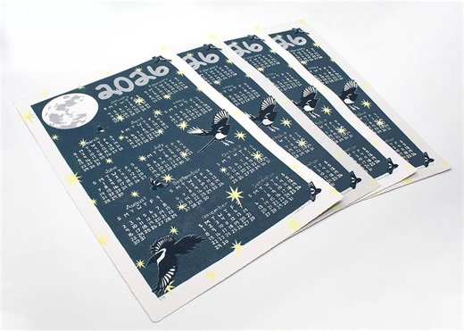 2026 Calendar | Reduction Block Print - Etsy