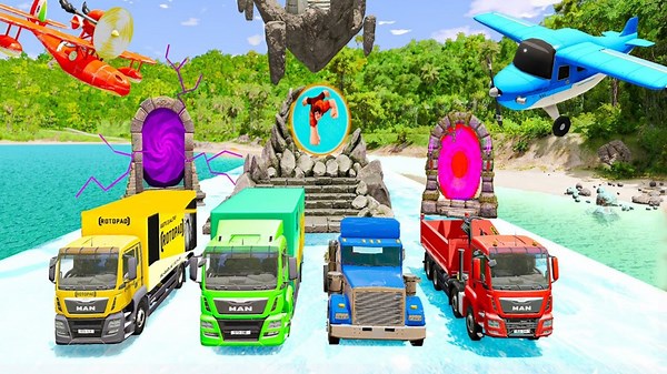 8.4K views · 123 reactions | Big and small cars vs flatbed trailer crane truck rescue - crane, JCB, jam truck, bus, Train BeamNG.Drive | Beamng Game | Facebook