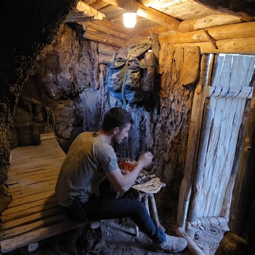 Dawid Outdoor Adventures on Instagram: "Hidden Shelter Inside a Tree Fire. Food. Silence. A hidden shelter carved inside a tree. Pure calm. 🔊 asmr, #nature, #camping, wildlife, #outdoor"
