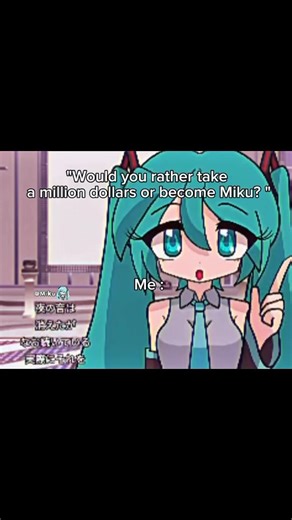 Hatsune Miku | Choose wisely Credit: miku._.x0 . . . Follow for more! @nonstopmiku #hatsunemiku #hatsunemikumemes #fyp #vocaloid #miku | Instagram