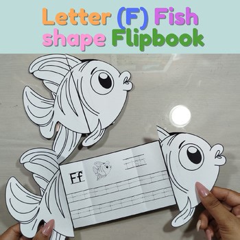 Letter (F) craft/activity Fish shape flipbook for kindergarten and preschool