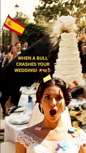 Toro Crashes a Spanish Wedding! 💃🐂 | El Toro Arruina la Boda #viralshort #spain #comedyshorts #funny