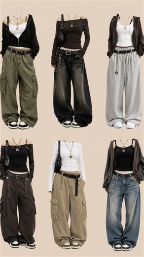 ✨ Trendy Baggy Jeans & Cargo Outfit Ideas | Y2K Street Style 🖤🤎