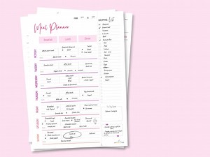 Weekly Meal Planner, Weekly Menu, Shopping List, Recipe Card, Grocery List, Kitchen Organizer | Meal Planning Bundle – A4/letter - Etsy
