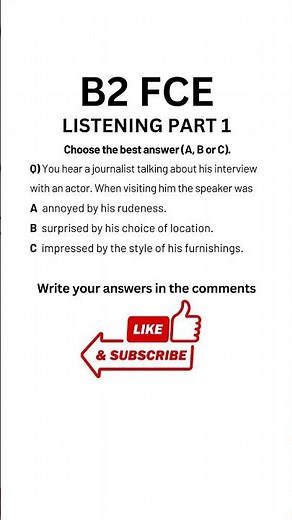 B2 First (FCE) Listening Test - Part 1 exam practice #b2firstlisteningtests #learningenglish #fce