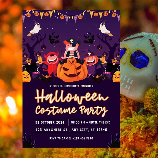 Editable Halloween Costume Party Invitation | Halloween Birthday Invitation Template | Halloween Party Invitation | Halloween Costume Party - Etsy