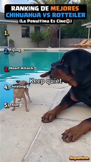 TOP 5 CHIHUAHUA VS ROTTWILER MOMENTS (Parody) Rankings IN SPANISH #shorts #humor