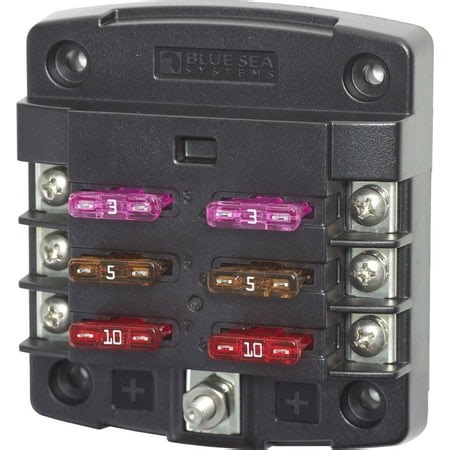 Blue Sea Fuse Block 5033-BSS 32 Volts DC; 100 Amps Per Block/30 Amps Per Circuit; Uses ATO/ATC Blade Style Fuse; With 6 Circuits - Walmart.ca