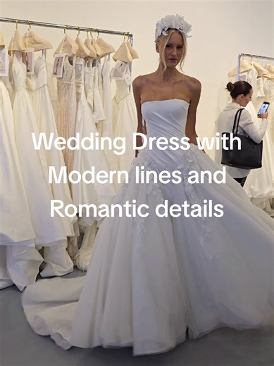 A favorite from New York bridal fashion week - a wedding dress with modern lines and romantic details. Coming soon to our Salt Lake City bridal showroom.