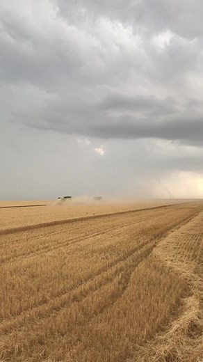 My dad said it wasn’t big enough to stop for 🤷🏽‍♀️ #tornado #farmersdaughter #kansas #wheatharvest #johndeere #tornadoalley #vintagesound