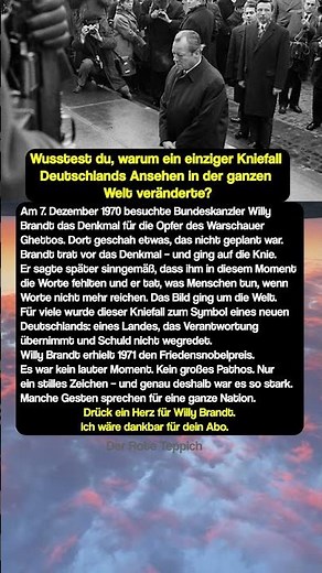 Willy Brandt: Der Kniefall, den niemand vergessen hat 🕊️ #derroteteppich #legende