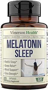 Melatonin 10mg Restful Sleep Supplement with Melatonin, Magnesium & Vitamin B6. Promotes Sleep, Calm & Positive Mood. High Potency Drug-Free Formula, Vegan, Non-GMO. 60 Capsules, 30 Day Supply