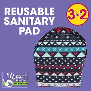 The Clicks reusable sanitary pad is a washable sanitary towel that doesn’t need discarding. Made with 5 layers for better protection; the self-clipping pad clips around the underwear for a secure fit. Lasts for up to 3 years. Buy now on our 3for2 promotion until 18 June > http://bit.ly/2WAKbRJ | Clicks