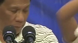 The uninvited guest appeared during a campaign rally in Bohol Province.