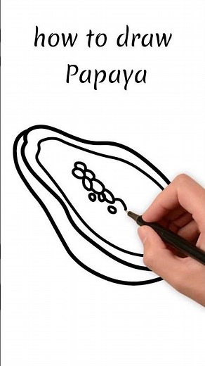 How to Draw Papaya for Kids | बच्चों के लिए पपीता बनाना सीखें | Easy Fruit Drawing Step by Step