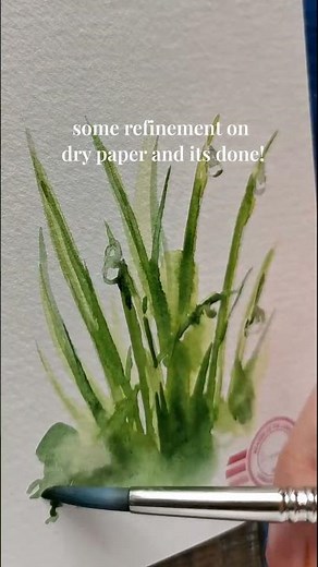 how to paint watercolor grass - quick sketch